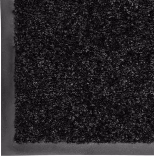 Berkfield Home Washable Non-Slip Black Pliable Doormat, W/D/H: 60 x 40 x 1 cm