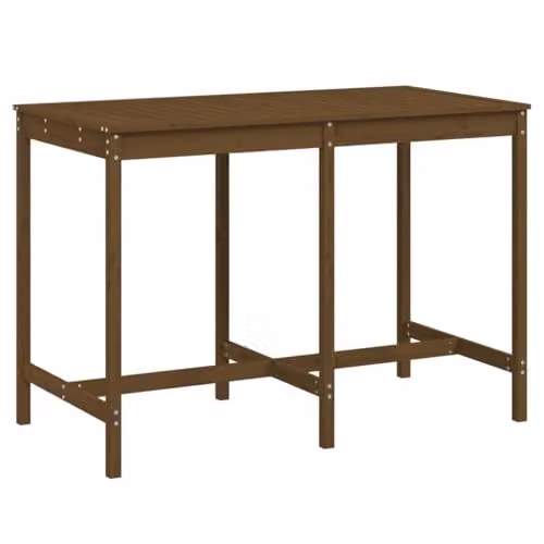 vidaXL Rectangular Garden Table in Brown Solid Pine Wood, W/D/H: 159.5 x 82.5 x 110 cm