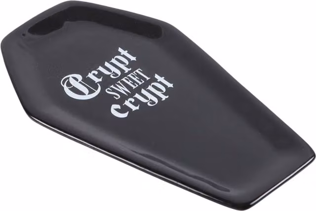 Kingsbury Gifts Crypt Coffin Ceramic Trinket Jewellery Tray in Black