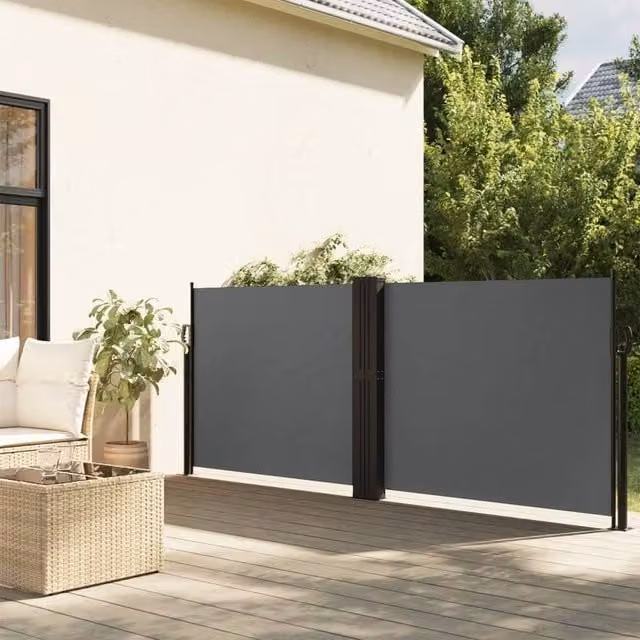 Berkfield Home Retractable Side Awning in Anthracite and Multicolour, W/H: 120 x 1000 cm