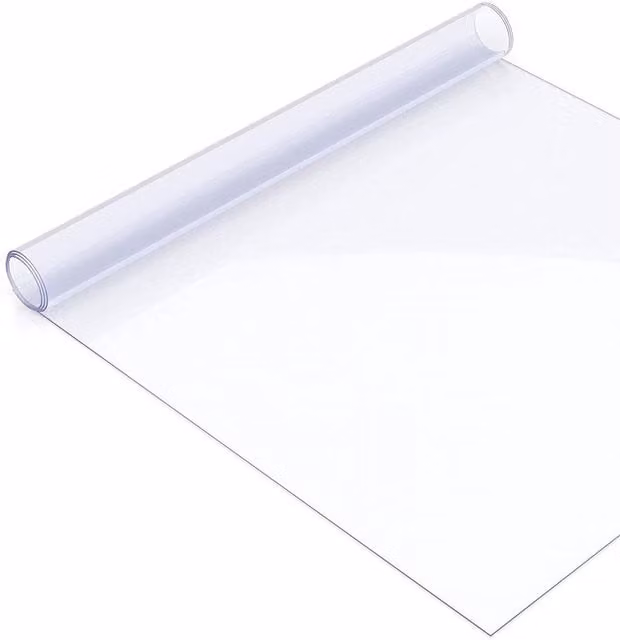 Neel Blue Transparent PVC Rectangular Tablecloth, W: 80 cm, L: 140 cm