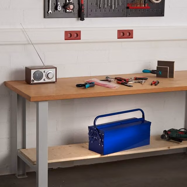 tectake Steel Toolbox, Blue