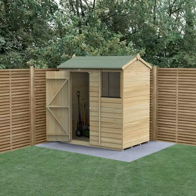 Beckwood Reverse Apex Wooden Garden Shed in Green or Brown