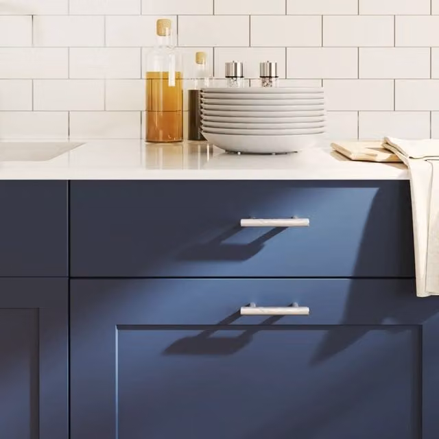 Berkfield Home Brushed Silver Stainless Steel Bar Cabinet Handles, 20 Pack, 64 mm