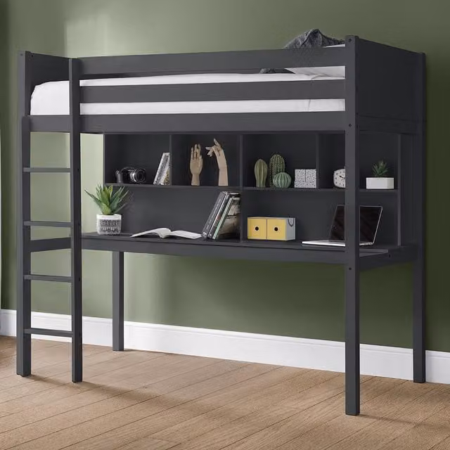 Julian Bowen DISCON Titan Highsleeper Single Bed in Anthracite and Black
