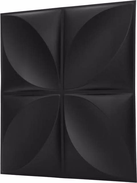 NOVECRAFTO Black Geometric 3D PVC Wall Panels, W/D/H: 50 x 50 x 0.25 cm, Pack of 12