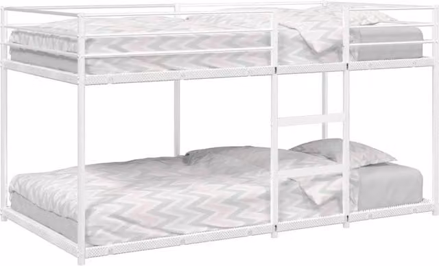 Berkfield Home Metal Bunk Bed in White, W/D/H: 80 x 200 cm