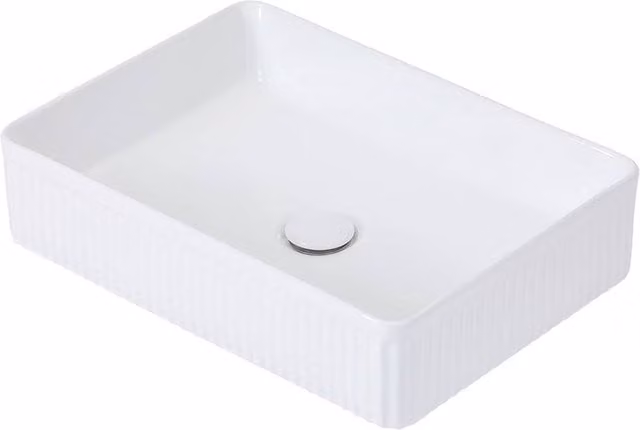 Living and Home Ceramic Countertop Vessel Washbasin in White with Pop-up Waste Kit