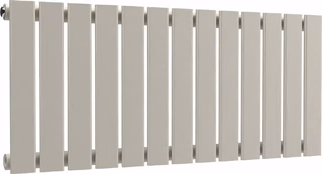 Lux Heat Single Flat Horizontal Steel Radiator in Grey, W/H: 91.0 x 40.0 cm