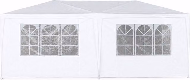 Oypla White Waterproof Steel Garden Gazebo Marquee with Window, W: 300 cm, D: 300 cm, H: 24.3 cm