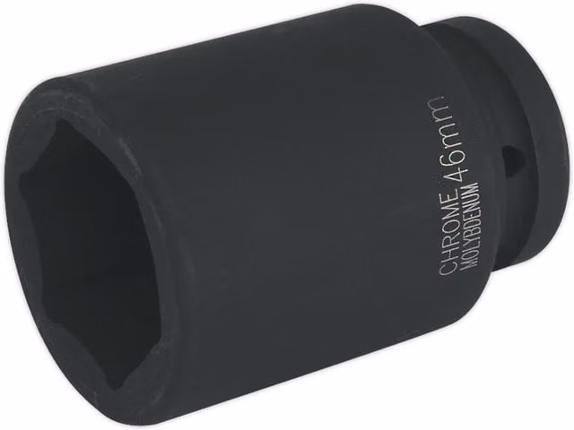 Loops 46mm Forged Deep Impact Socket, 1 Inch Sq Drive, Chrome Molybdenum, Black