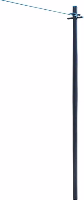 JVL Simple Line Grey Coated Steel Washing Line Post, Height: 240 cm