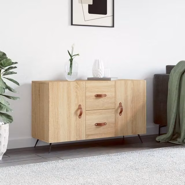 Berkfield Home Modern Sideboard in Brown Sonoma Oak, W/D/H: 100 x 36 x 60 cm