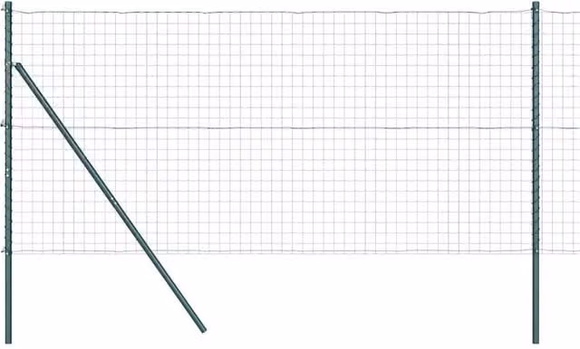 Berkfield Home Euro Fence with 7 Posts, Green Galvanised Steel, W: 10 m, H: 1.2 m