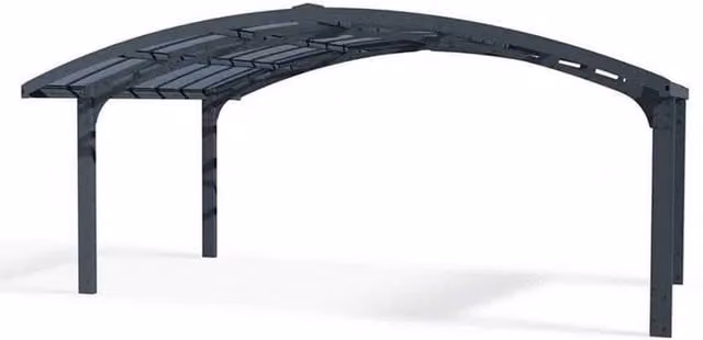 Palram Arizona Breeze Double Wings & Arch Polycarbonate Carport in Grey, W: 578 cm, D: 495 cm, H: 273.5 cm