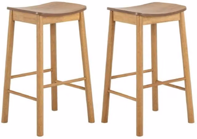 netfurniture Soho Bar Stool Set of 2 in Matt Oak Brown