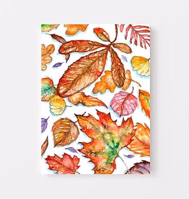 BebesArts Autumn Elegance Abstract Watercolor Canvas Painting in Brown and Multicolour, W: 30.48 cm, H: 20.32 cm