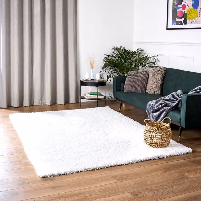 Bravich LTD California Shaggy Area Rug in White, W: 230 cm, D: 160 cm