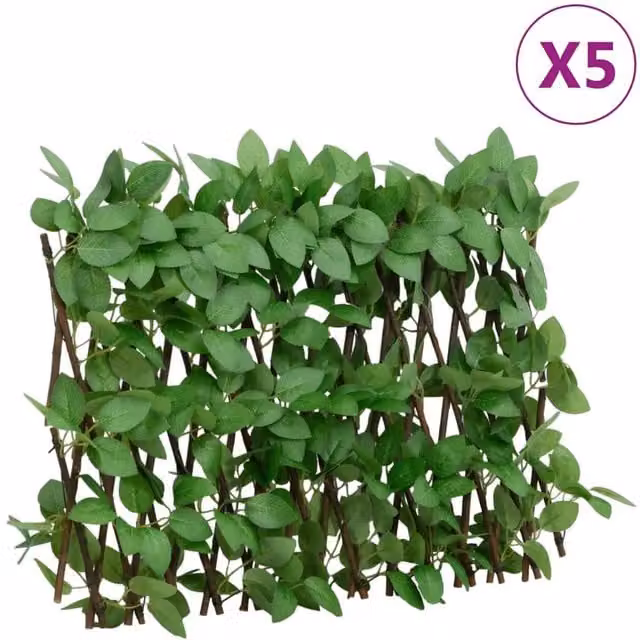 Berkfield Home Artificial Ivy Trellis Expandable, 5 Pieces, Green, W: 180 cm, H: 30 cm