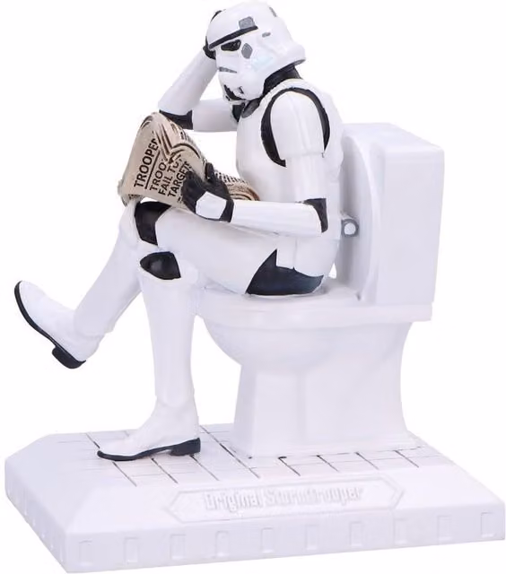 Nemesis Now Original Stormtrooper Pooper Trooper White Porcelain and Plastic Tabletop Figurine, Height: 14 cm