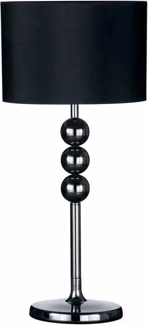 Orsina Modern Chrome and Black Table Lamp with Sphere Design, H 66 cm x W 34 cm x D 34 cm