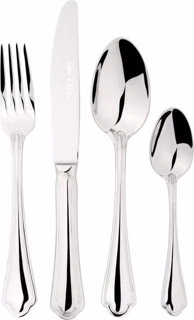 Glim & Glam Alhambra 32-Piece Polished Stainless Steel 18/8 Cutlery Set in Silver