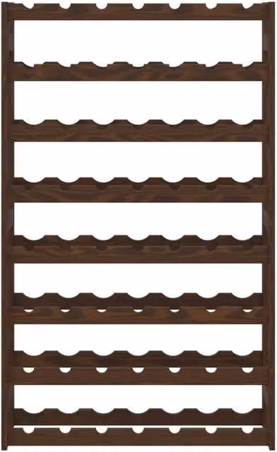 Berkfield Home Beautiful Classic Lacquered Brown Solid Pine Wine Rack for 56 Bottles, W/D/H: 118 x 25 x 25 cm