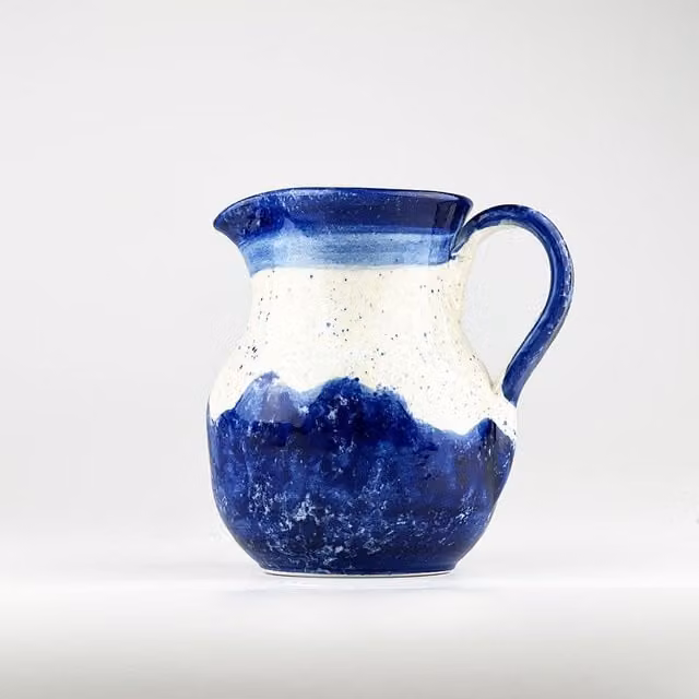 Selbrae House Blue Geometric Ceramic Jug