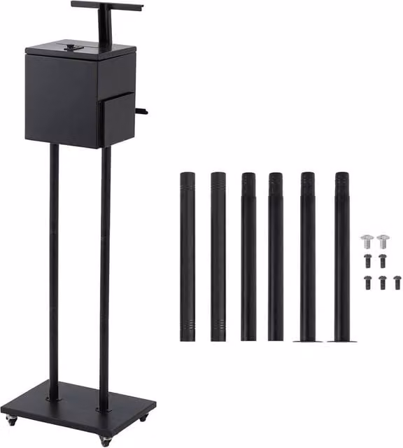 Havendro Heavy Duty Floor Standing Galvanised Steel Parcel Post Box in Black, H 114.3 x W 35.56 x D 25.4 cm