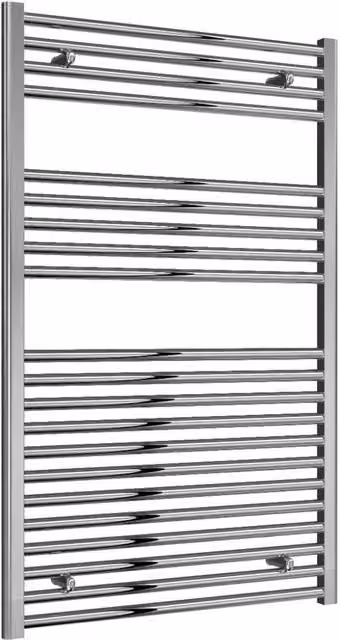 Bathroom Kingdom Diva Electric Straight Heated Towel Rail in Silver, W: 750 mm, H: 1200 mm
