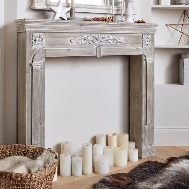 sweeek Decorative Wood Fireplace Surround in Brown