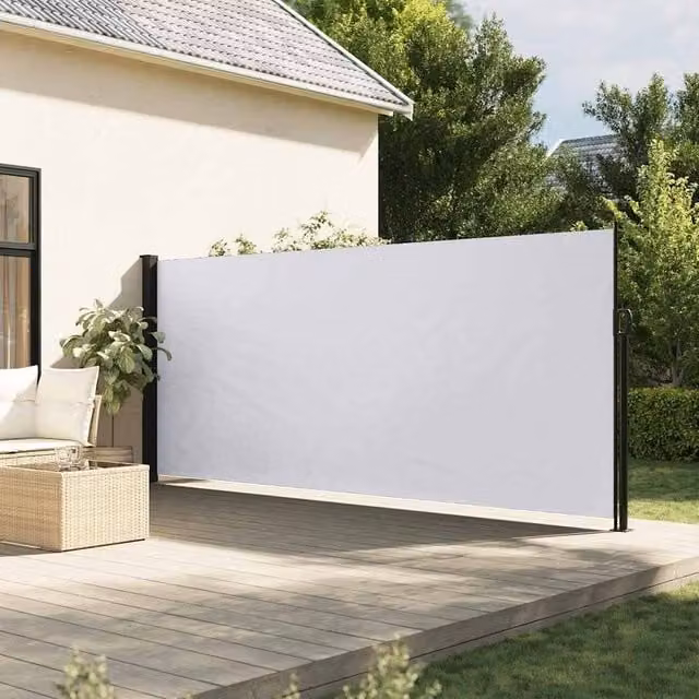 Berkfield Home Retractable Side Awning in White, W/H: 160 x 500 cm