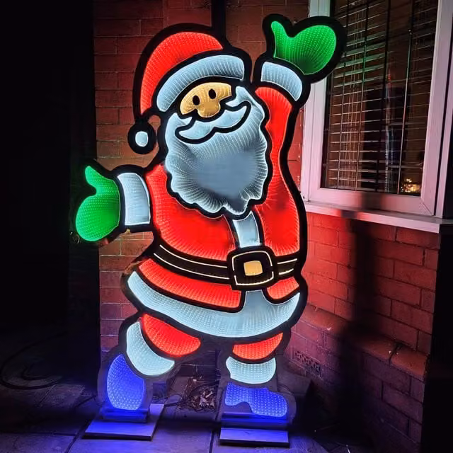 Samuel Alexander 1.8m Tall Light Up Santa Christmas Infinity Decoration with Multi-Coloured LEDs