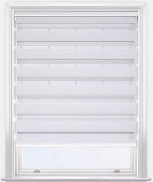 New Edge Blinds Soft White Dimout Day & Night Roller Blind, W: 150 cm, H: 240 cm