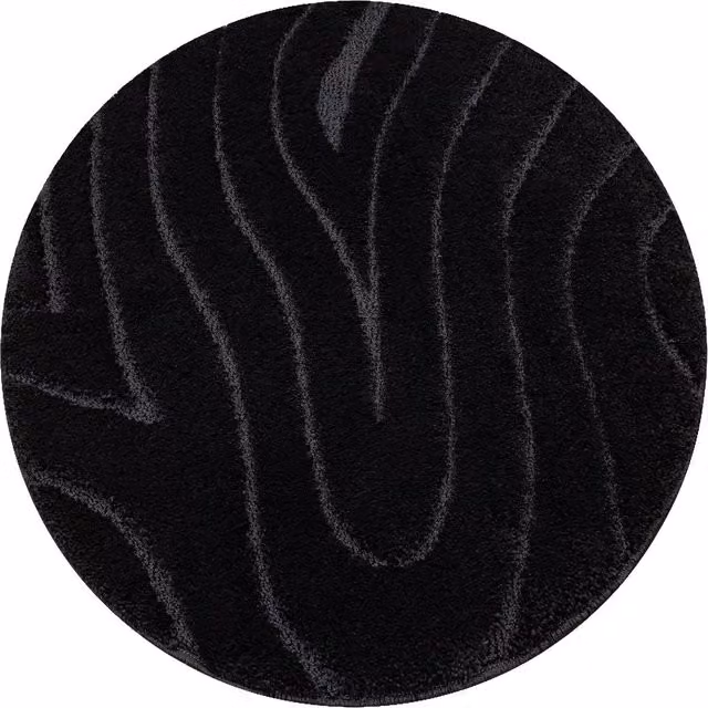 RugsX Black Round Bath Mat, Diameter: 100 cm