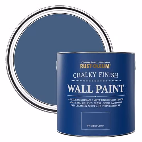 Rust-Oleum Chalky Matt Wall Paint in Blue, 2.5L