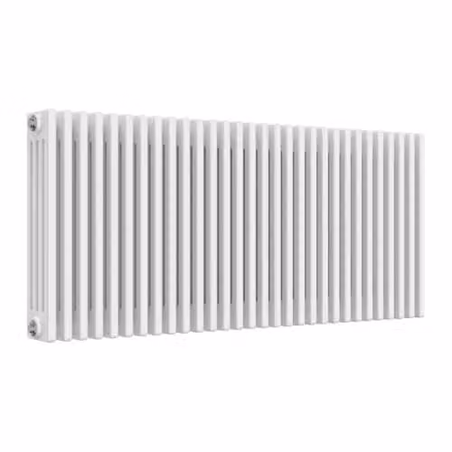 Reina Colona 4 Column White Steel Wall Hung Radiator H: 60 cm, W: 60 cm