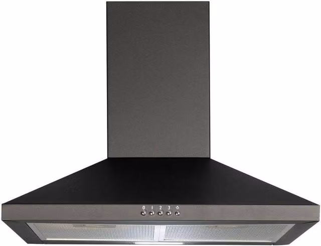 SIA Black Pyramid Chimney Cooker Hood Kitchen Extractor Fan CHL70BL W: 70 cm