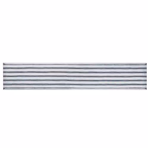 Mikasa Cotton and Linen Striped Table Runner in White and Blue, W: 230 cm, H: 34 cm