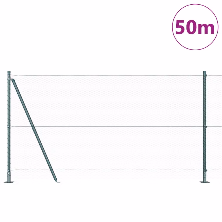 Berkfield Home Green Steel Hexagon Fence, 1.2 x 50 m
