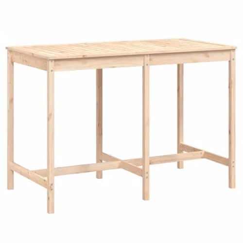 vidaXL Rectangular Garden Table in Natural Pine Wood, W/D/H: 159.5 x 82.5 x 110 cm
