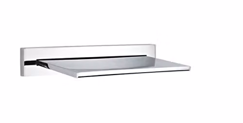 NUIE PN300 Bloc Modern Waterfall Style Bath Filler Tap Set, Chrome, 2 Pieces