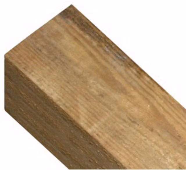 Burbage Iron Craft Square Top Pressure Treated Redwood In-Ground Post, Brown, W: 10.0 cm, D: 10.0 cm, H: 135.0 cm