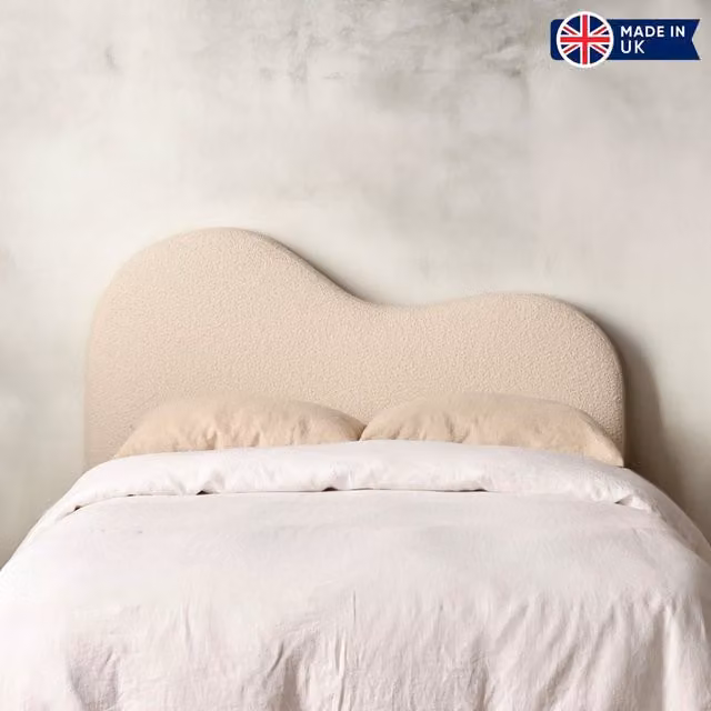 Casani Estelle Boucle Upholstered Bed Frame in Petrol Blue, W/D/H: 90 x 190 cm