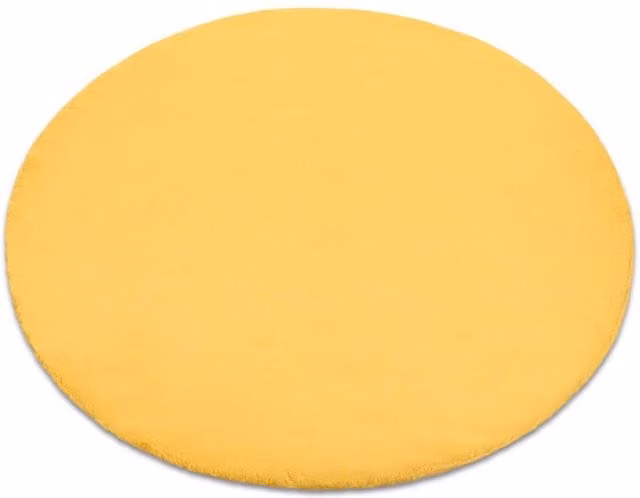 RugsX Bunny Rug in Gold, Round Faux Fur Polyester Rug for Children's Rooms, Diameter: 100 cm