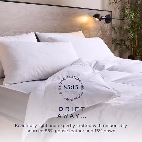 Snuggledown Luxury King Size Goose Feather and Down Duvet and Pillow Set, White, W: 225 cm, D: 220 cm, 13.5 Tog with 4.5 and 9 Tog All Seasons Combination Quilt