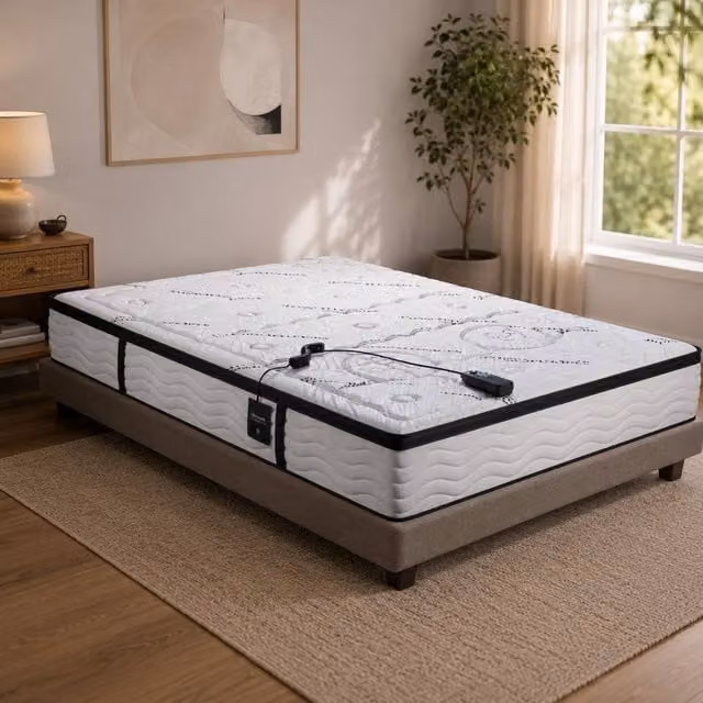 Stratus Interiors Prime Massage 3000 Hybrid Pocket Gel Mattress in White, W/D/H: 180 x 200 x 25 cm