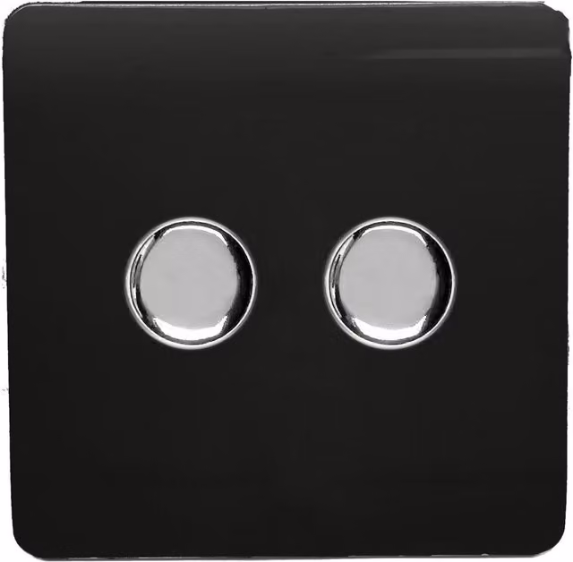 Trendi 2 Gang 2 Way LED Dimmer Switch in Piano Black