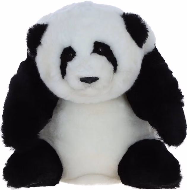 Fenland England Luxurious Organic Sheepskin Fluffy Panda in Black and White