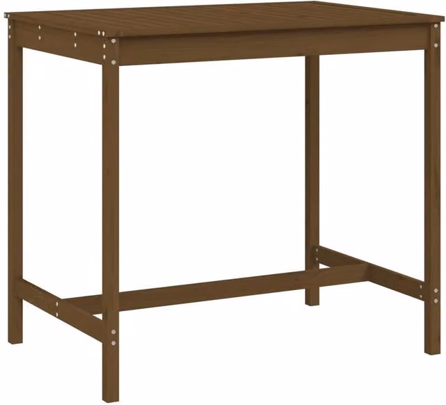 Berkfield Home Rustic Garden Table in Honey Brown Solid Pine, W/D/H: 121 x 82.5 x 110 cm